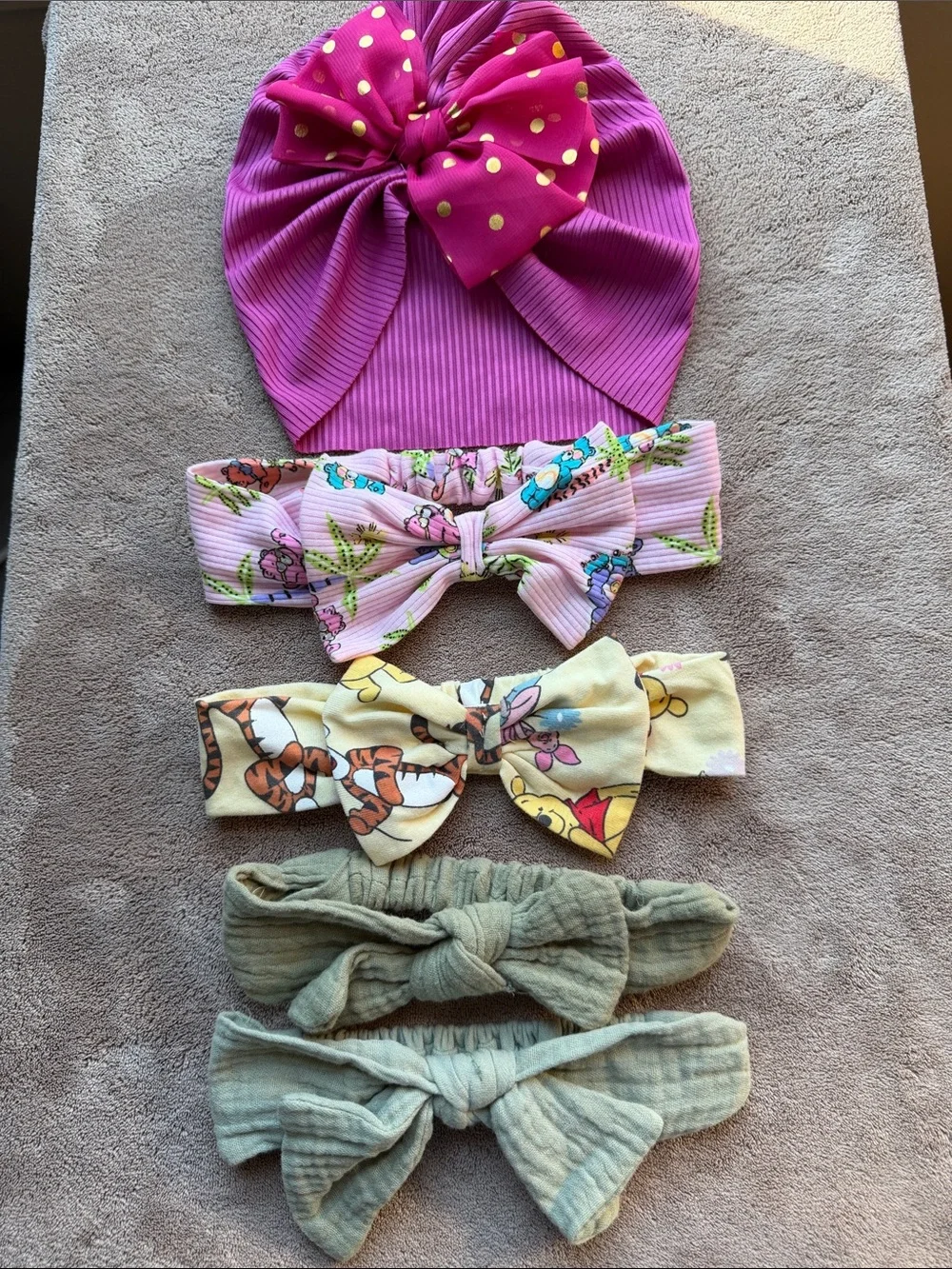 Kids Bow & Headwrap Set - Pack of 5 includes CareBear and Disney characters
